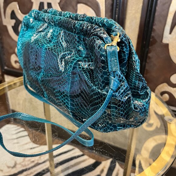 J.Renee vintage reptile teal green handbag - Picture 3 of 6